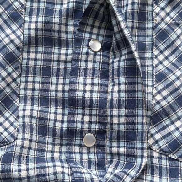 Norman Rockwell By Haband Mens XL Plaid Button-Up Western Short Sleeve Shirt - Picture 5 of 7